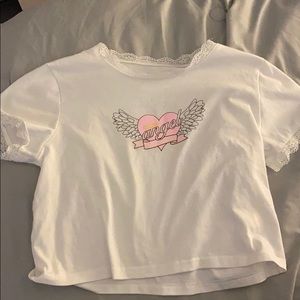 angel cropped tee